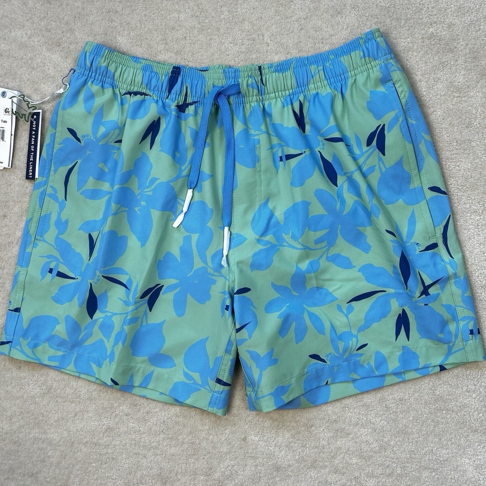 Southern Tide Blossom Bay Swim Trunks Men's Small Floral Mesh Lined Shorts